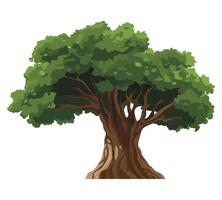 un ilustración de un árbol con verde hojas vector