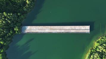 Aerial top down horizontal view of unfinished highway bridge in Czechia in August 2024 video
