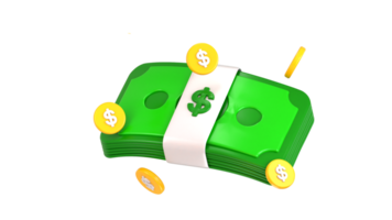 3d argent icône avec dollar pièce de monnaie icône 3d le rendu illustration png