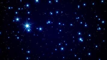 Twinkling Glowing Stars In The Night Sky Background video