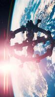 extraterrestre nave nodriza cerca tierra elementos amueblado por nasa, vertical video