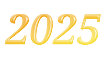2025 année avec Orange Jaune Couleur png
