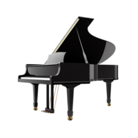 une noir grandiose piano sur isoler transparent Contexte png