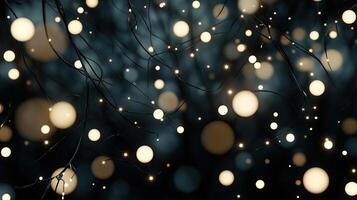 A dark background with lights and trees photo