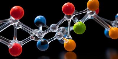 Colorful molecular structure model photo