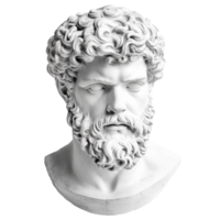 branco mármore fracasso do uma barbudo filósofo, representando grego ou romano escultura png