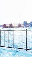 Polar weather station on the shore of the sea video