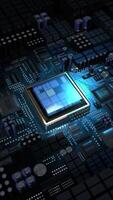 Blinking Computer Processor and Motherboard video