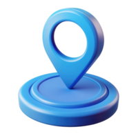 bleu emplacement icône 3d sur transparent Contexte. png