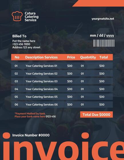 Modern Catering Service Invoice Template