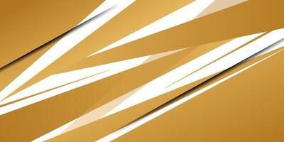 Modern abstract wide banner in gold color with geometric shapes on white abstract background. eps10 vector