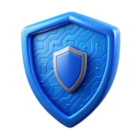 étourdissant rustique réseau Sécurité protocole icône bleu bouclier isolé détaillé png