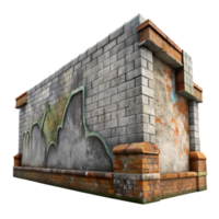elegant contemporary Faded Graffiti Wall Section Transparent Background high quality png