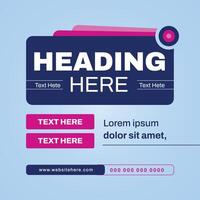 Modern Style Social Media Graphic Design - Flip Card Style Square Banner - UI UX Style Design vector