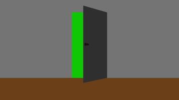 Green Screen Open Door Animation in Gray Room video