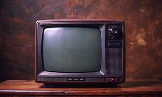 Timeless TV, vintage screen on an empty minimalist background photo