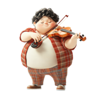 dessin animé représentation de une garçon avec une violon en jouant la musique png