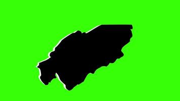 green screen 3d map of Hawkins County in Tennessee video