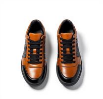 A pair of brown and black sneakers photo