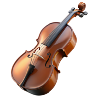 séduisant exceptionnel violoncelle, marron finition en bois, brillant, spectaculaire éclairage, côté voir, avec arc, rendre, isoler transparent arrière-plan, haute résolution produit la photographie png