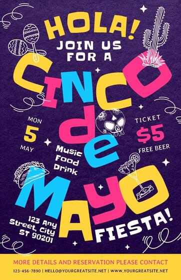 Cinco de Mayo Fiesta Event Announcement Poster