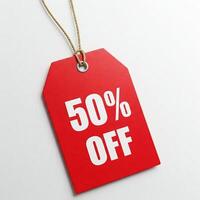 50 Off Promotional Tag for Retail or E-Commerce photo