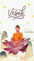 Vesak giorno celebrazione design tranquillo, calmo animato sfondo con moderno illustrazione video