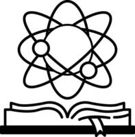 book with a drawing of a book and a circle with three balls in it vector