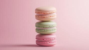 A Stunning Stack of Pastel Macarons with Smooth Domes photo