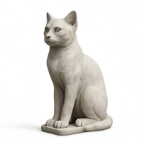 classique blanc marbre chat sculpture sur une Facile base png